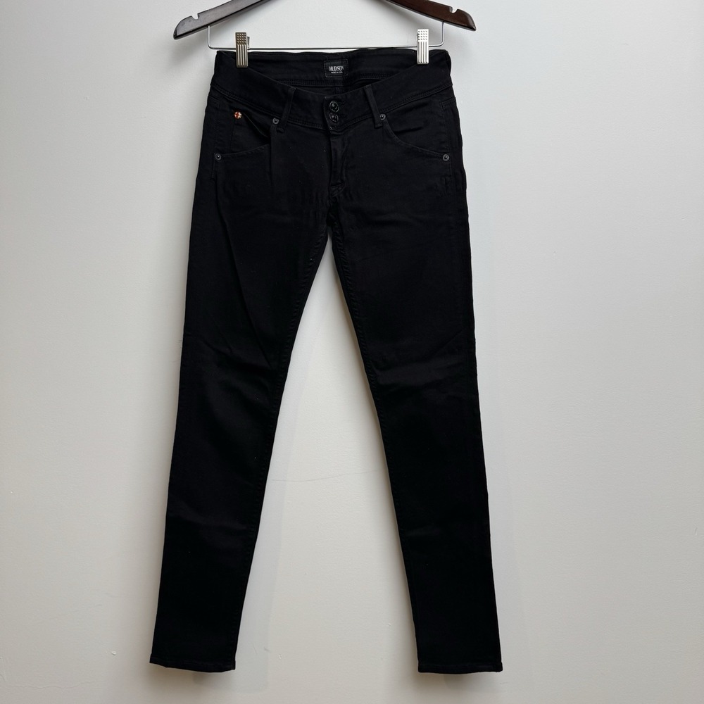Hudson Jeans Black Denim Pants Sz 25 Slim Stretch‎ Made In USA Cotton Womens